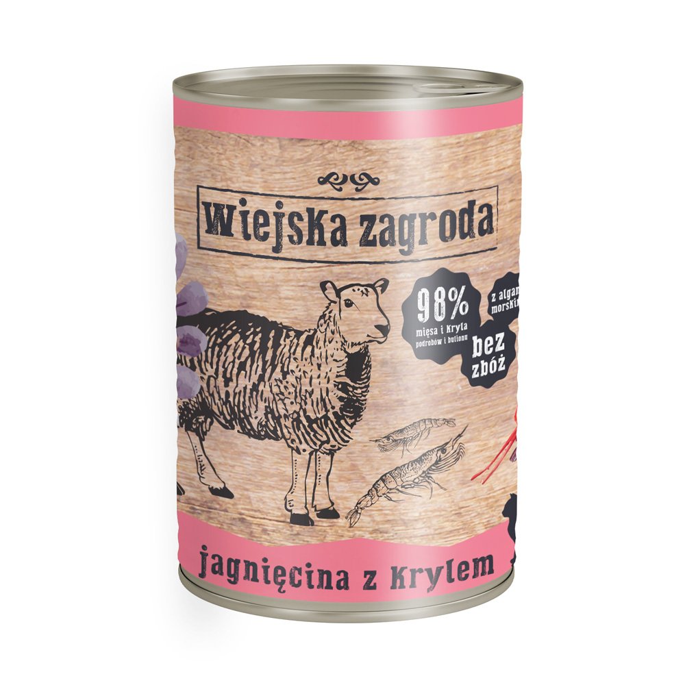 Wiejska Zagroda Kot Jagnięcina z Krylem - 0,4kg, 5906874201787