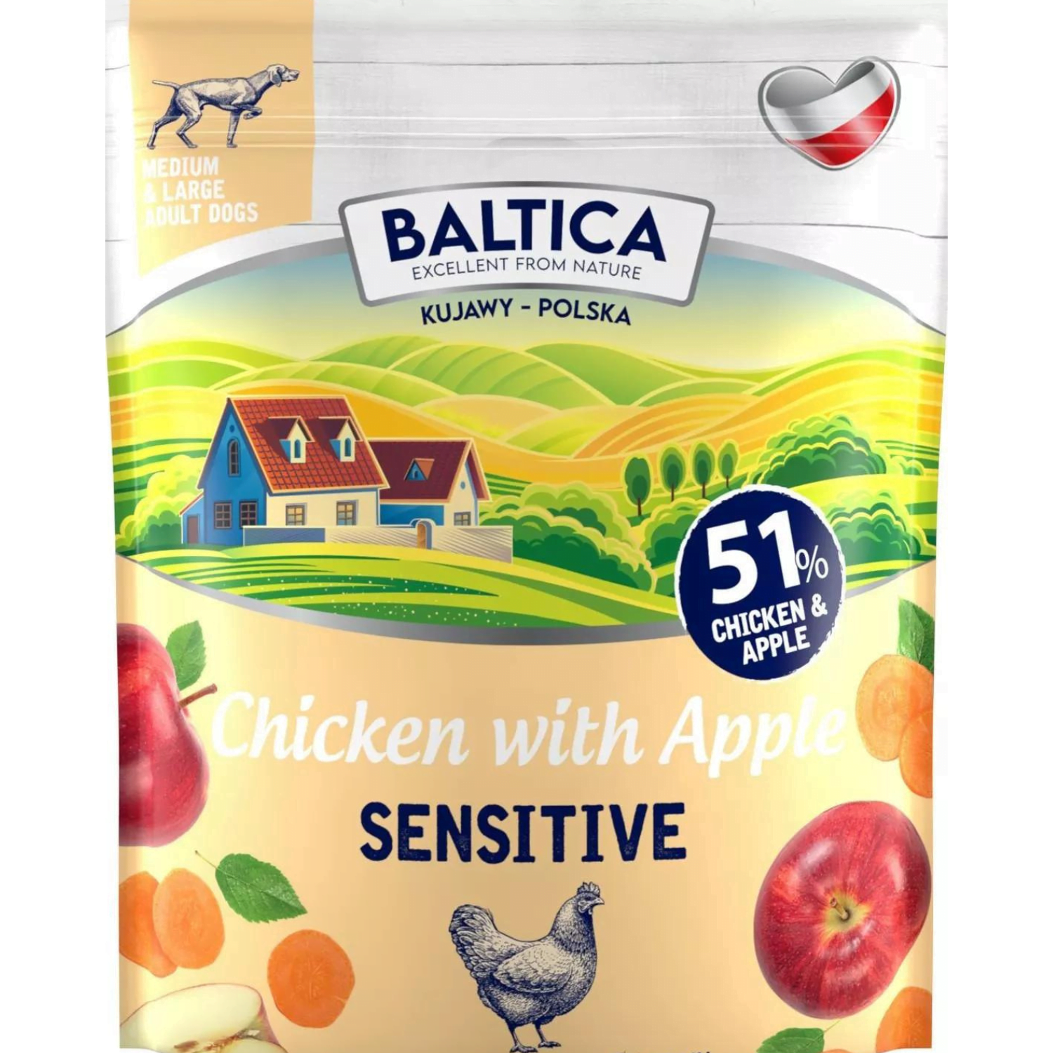 BALTICA Chicken With Apple (średnie i duże rasy) - 30 dni