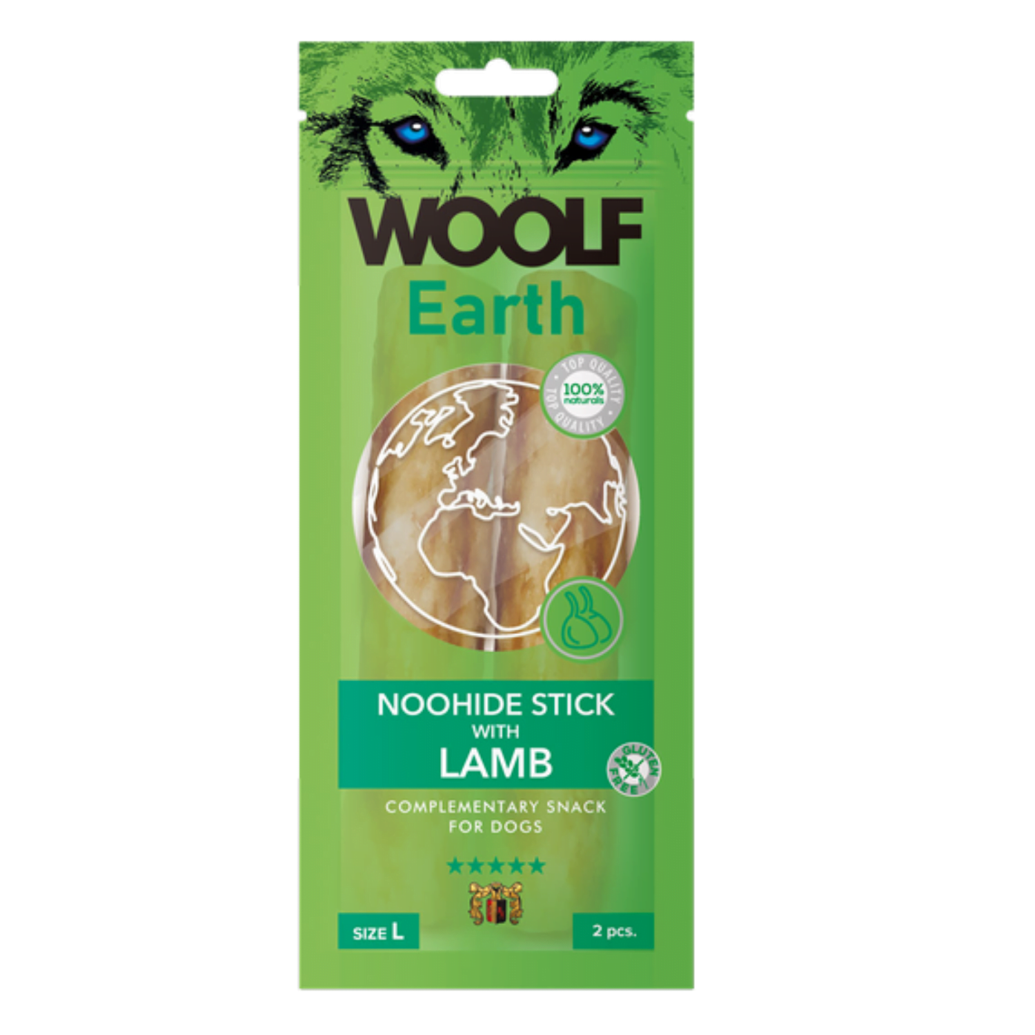 Woolf Earth Noohide Stick 85g dla dużych psów - jagnięcina
