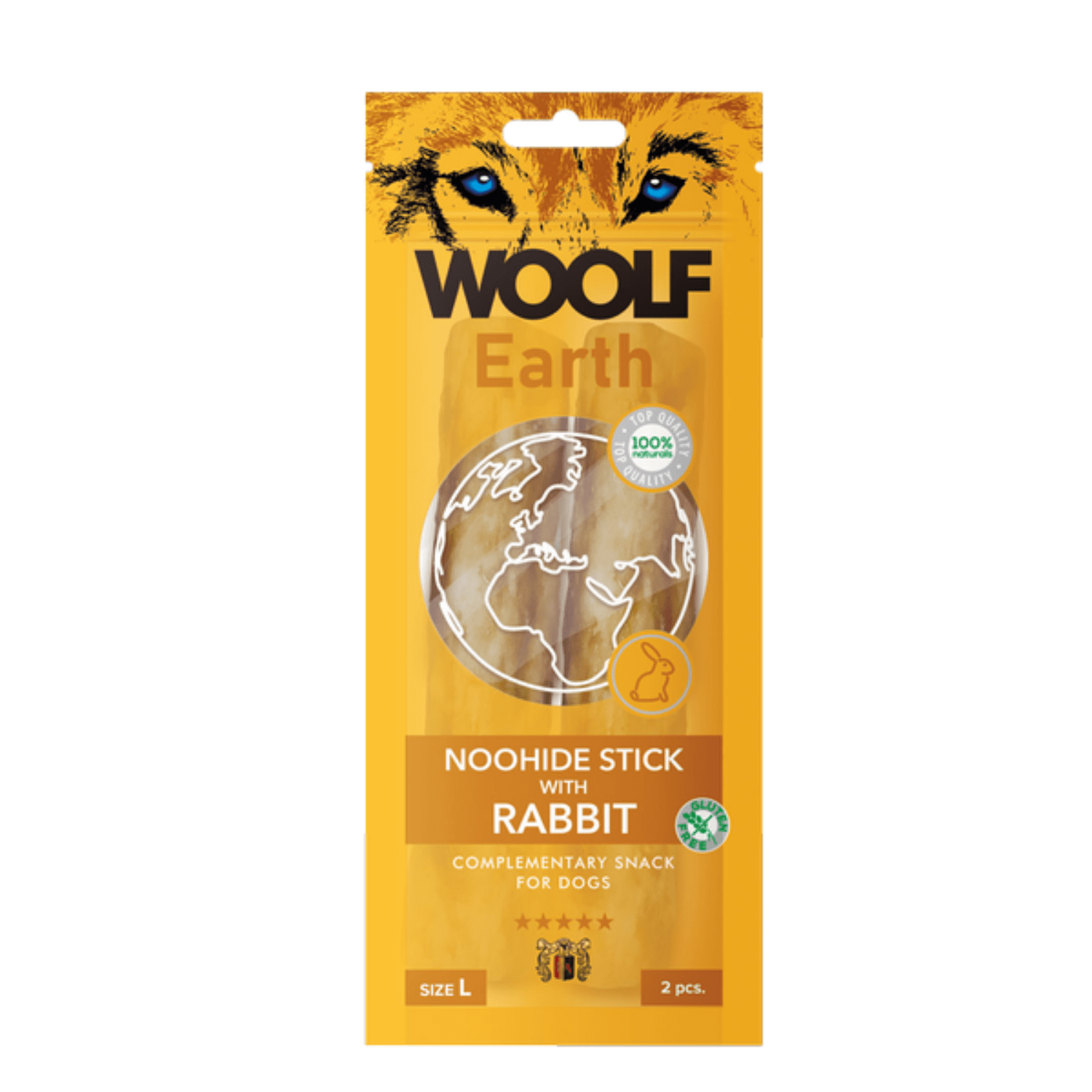 Woolf Earth Noohide Stick 85g dla dużych psów - królik