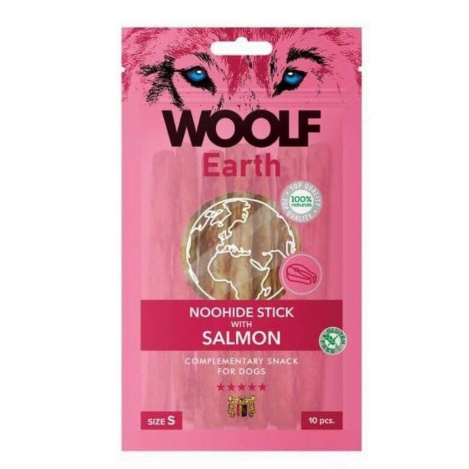 Woolf Earth Noohide Patyczki 85g dla małych psów - łosoś