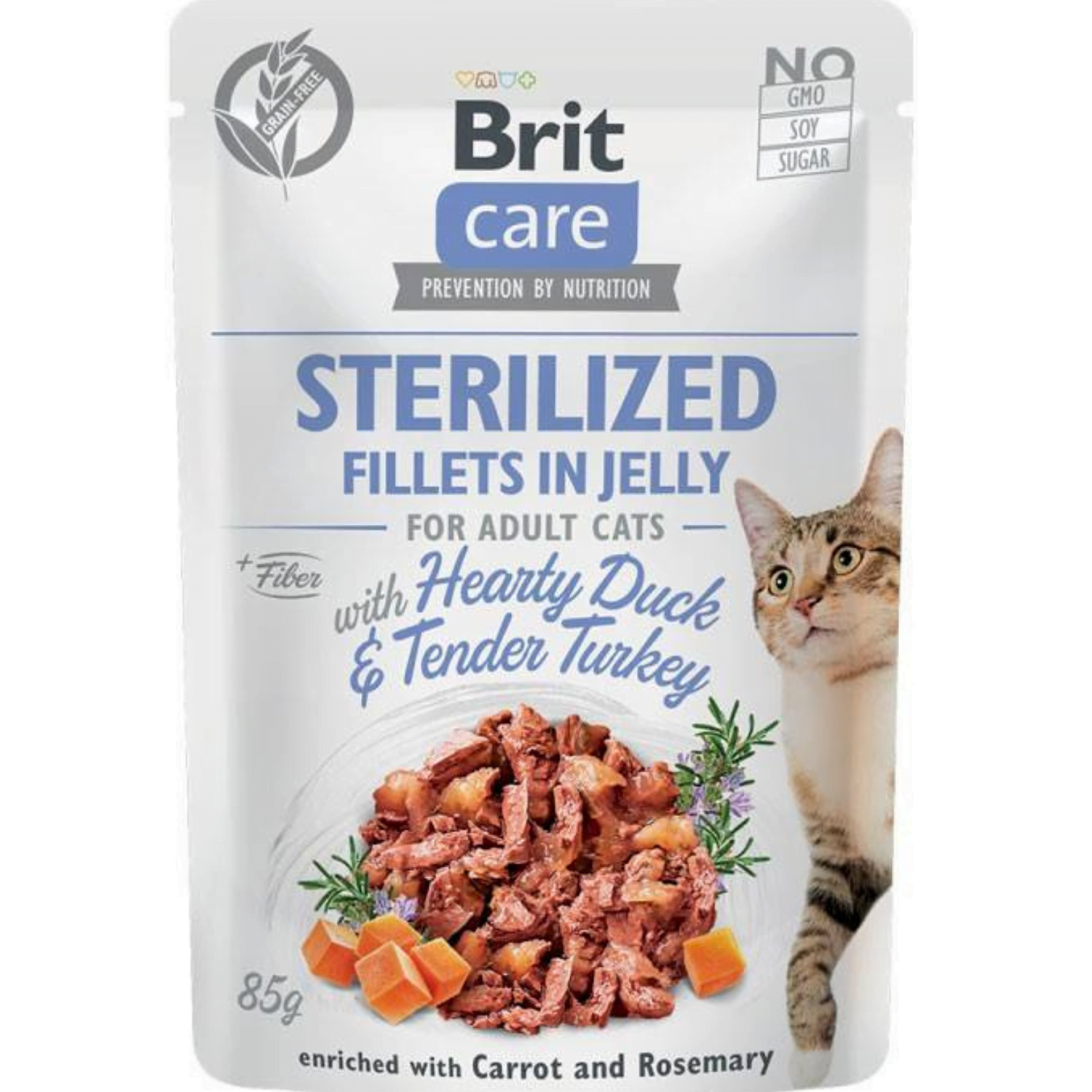 Brit Care Cat Fillets in Jelly Sterilized Duck & Turkey 85g