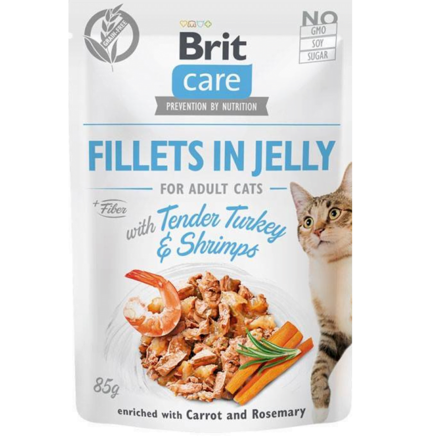 Brit Care Cat Fillet in Jelly Turkey & Shrimps 85g